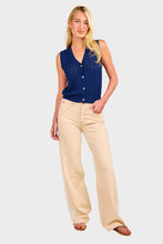 Load image into Gallery viewer, Astrid Knit Top - Navy Organic Cotton & Silk