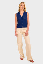 Load image into Gallery viewer, Astrid Knit Top - Navy Organic Cotton & Silk