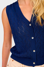 Load image into Gallery viewer, Astrid Knit Top - Navy Organic Cotton & Silk