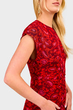 Load image into Gallery viewer, Celestina Mini Dress - Selcetta Paisley Red