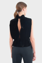 Load image into Gallery viewer, Fleur Velvet Top - Black/Crystal Rose