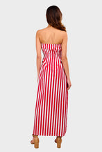 Load image into Gallery viewer, Le Bon Midi Dress - Bayou Stripe Red