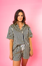 Load image into Gallery viewer, Striped Bobby Shirt - Black Cream
