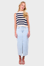 Load image into Gallery viewer, Lily Stripe Tank - Ivory & Navy Stripe