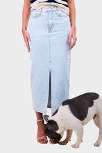 Load image into Gallery viewer, Niki Soft Bleached Denim Skirt - Bleached White