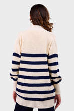 Load image into Gallery viewer, Amy Cardi - Ivory & Navy Stripe