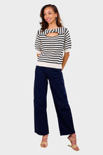 Load image into Gallery viewer, Iris Sweater - Ivory & Black Stripe