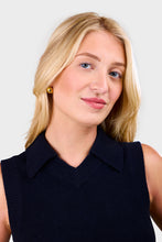 Load image into Gallery viewer, Cashmere Sleeveless V Neck Polo - Navy