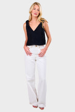 Load image into Gallery viewer, Tie Shoulder Mod Top - Black Linen