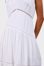 Load image into Gallery viewer, Gathered Seam Lace Inset Dress - White