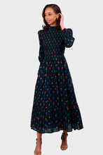 Load image into Gallery viewer, High Neck Isabel Dress - Midnight Trellis