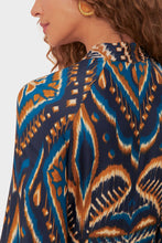 Load image into Gallery viewer, Pineapple Ikat Blue Raglan Mini Dress