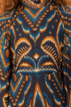 Load image into Gallery viewer, Pineapple Ikat Blue Raglan Mini Dress