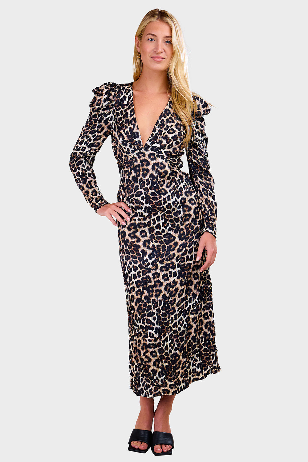 natural midi dress FARM Rio Natural Skin Cream Midi Dress