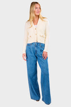 Load image into Gallery viewer, Double Pocket Cropped Cardi - Cream