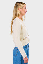 Load image into Gallery viewer, Double Pocket Cropped Cardi - Cream