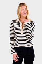 Load image into Gallery viewer, Elliot Stripe Sweater - Ivory & Black Stripe