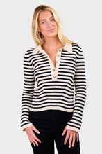 Load image into Gallery viewer, Elliot Stripe Sweater - Ivory & Black Stripe