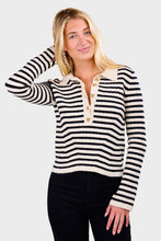 Load image into Gallery viewer, Elliot Stripe Sweater - Ivory & Black Stripe