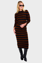 Load image into Gallery viewer, Ava Stripe Sweater - Black & Cocoa Stripe