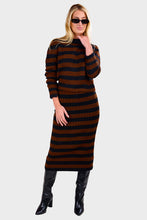 Load image into Gallery viewer, Pia Stripe Tube Skirt - Black & Cocoa Stripe