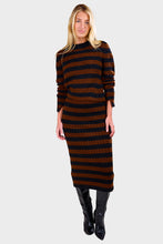 Load image into Gallery viewer, Ava Stripe Sweater - Black & Cocoa Stripe