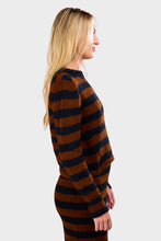 Load image into Gallery viewer, Ava Stripe Sweater - Black & Cocoa Stripe