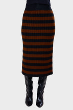 Load image into Gallery viewer, Pia Stripe Tube Skirt - Black & Cocoa Stripe