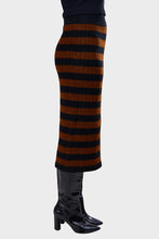 Load image into Gallery viewer, Pia Stripe Tube Skirt - Black & Cocoa Stripe