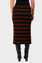 Load image into Gallery viewer, Pia Stripe Tube Skirt - Black & Cocoa Stripe