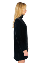 Load image into Gallery viewer, Edie Turtleneck Dress - Black Silk Velvet