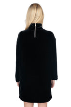 Load image into Gallery viewer, Edie Turtleneck Dress - Black Silk Velvet