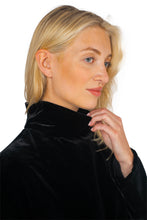 Load image into Gallery viewer, Edie Turtleneck Dress - Black Silk Velvet