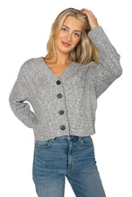 Load image into Gallery viewer, Wool Cashmere Marled Cable Cardigan - Frost Gray