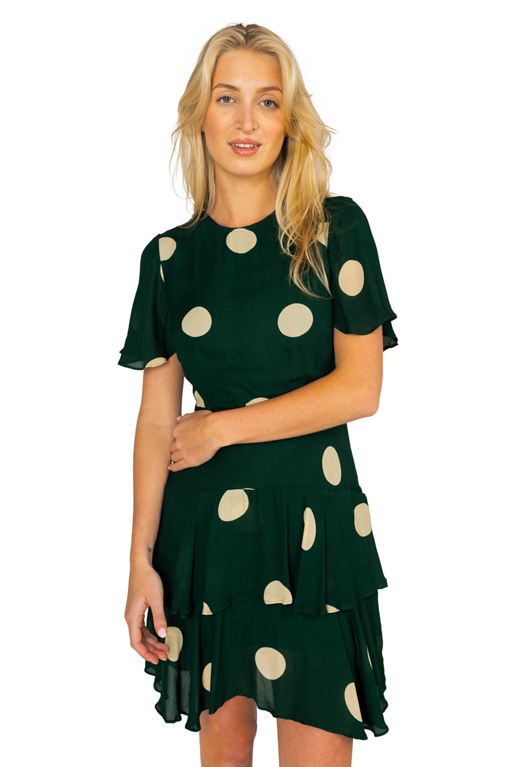APOTHEA Mon Cheri Mini Dress - Veia Polka Dot Forest S APOTHEA Mon Cheri Mini Dress - Veia Polka Dot Forest S