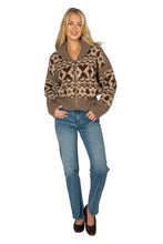 Load image into Gallery viewer, Cowichon Zip Sweater - Oatmeal Multi