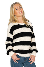 Load image into Gallery viewer, Aimee Sweater - Ivory + Black Stripe