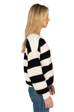Load image into Gallery viewer, Aimee Sweater - Ivory + Black Stripe
