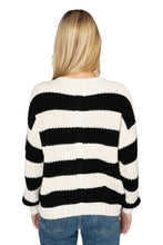 Load image into Gallery viewer, Aimee Sweater - Ivory + Black Stripe