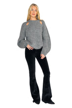 Load image into Gallery viewer, Cut-Out Fluffy Sweater - Gray