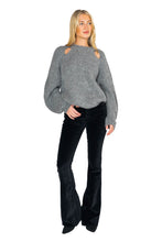 Load image into Gallery viewer, Cut-Out Fluffy Sweater - Gray