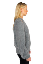 Load image into Gallery viewer, Cut-Out Fluffy Sweater - Gray