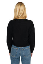 Load image into Gallery viewer, Cropped V Neck Pullover - Black Cashmere