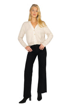 Load image into Gallery viewer, Wool Cashmere Engineered Rib V Neck Cardigan - White