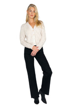 Load image into Gallery viewer, Wool Cashmere Engineered Rib V Neck Cardigan - White