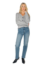 Load image into Gallery viewer, Wool Cashmere Marled Cable Cardigan - Frost Gray