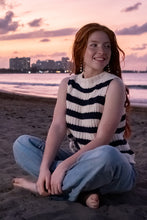 Load image into Gallery viewer, Lily Stripe Tank - Ivory & Navy Stripe