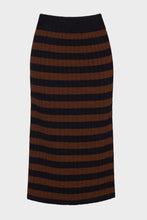 Load image into Gallery viewer, Pia Stripe Tube Skirt - Black & Cocoa Stripe