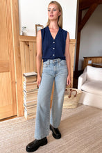 Load image into Gallery viewer, Astrid Knit Top - Navy Organic Cotton & Silk