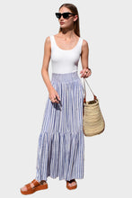 Load image into Gallery viewer, Shirred Skirt - Ocean Stripe